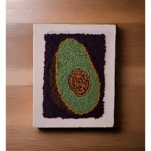 Avocado Punch Needle Embroidery Art On‎ 8x10" Canvas